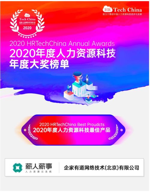 荣获2020人力资源科技最佳产品大奖,薪人薪事用科技改变企业管理
