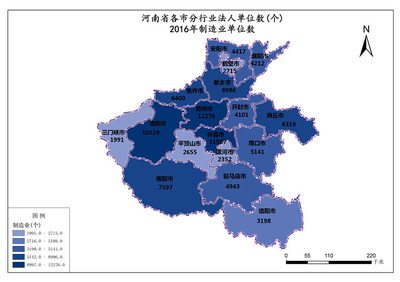 河南省2016年制造业单位数与人力资源发展分析